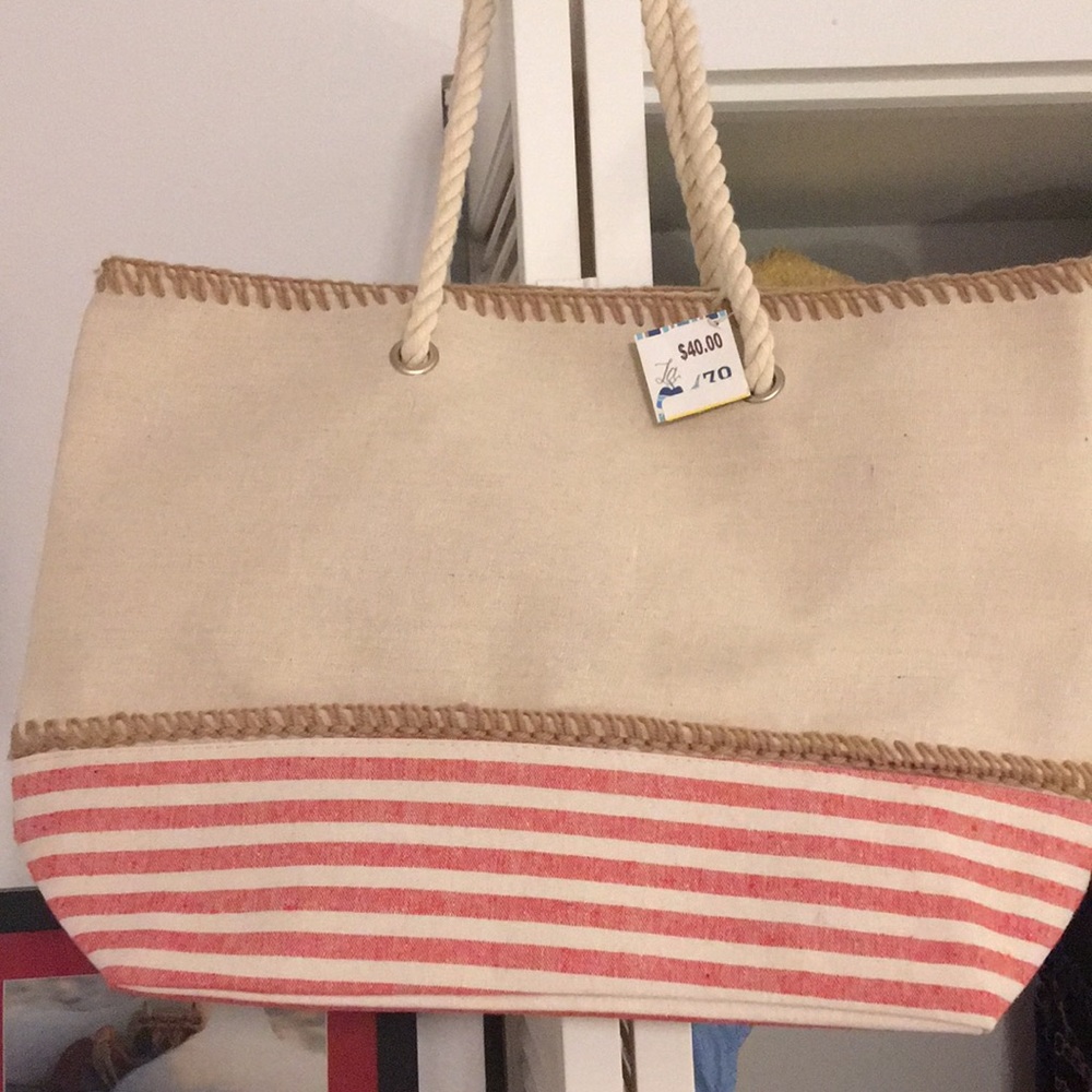 NWT Roomy Tote Bag with Soft Rope Handles by dei